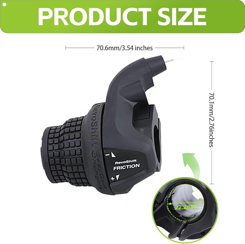 Tailcle 3 Speed Grip Gear Shifter, Bicycle Revoshift Right SL-RS25-3L Shift Lever Bicycle Twist Grip Gear Shifter for MTB Mountain Bike (RS25-3 Speed Bike Gear Shifter) - Image 2